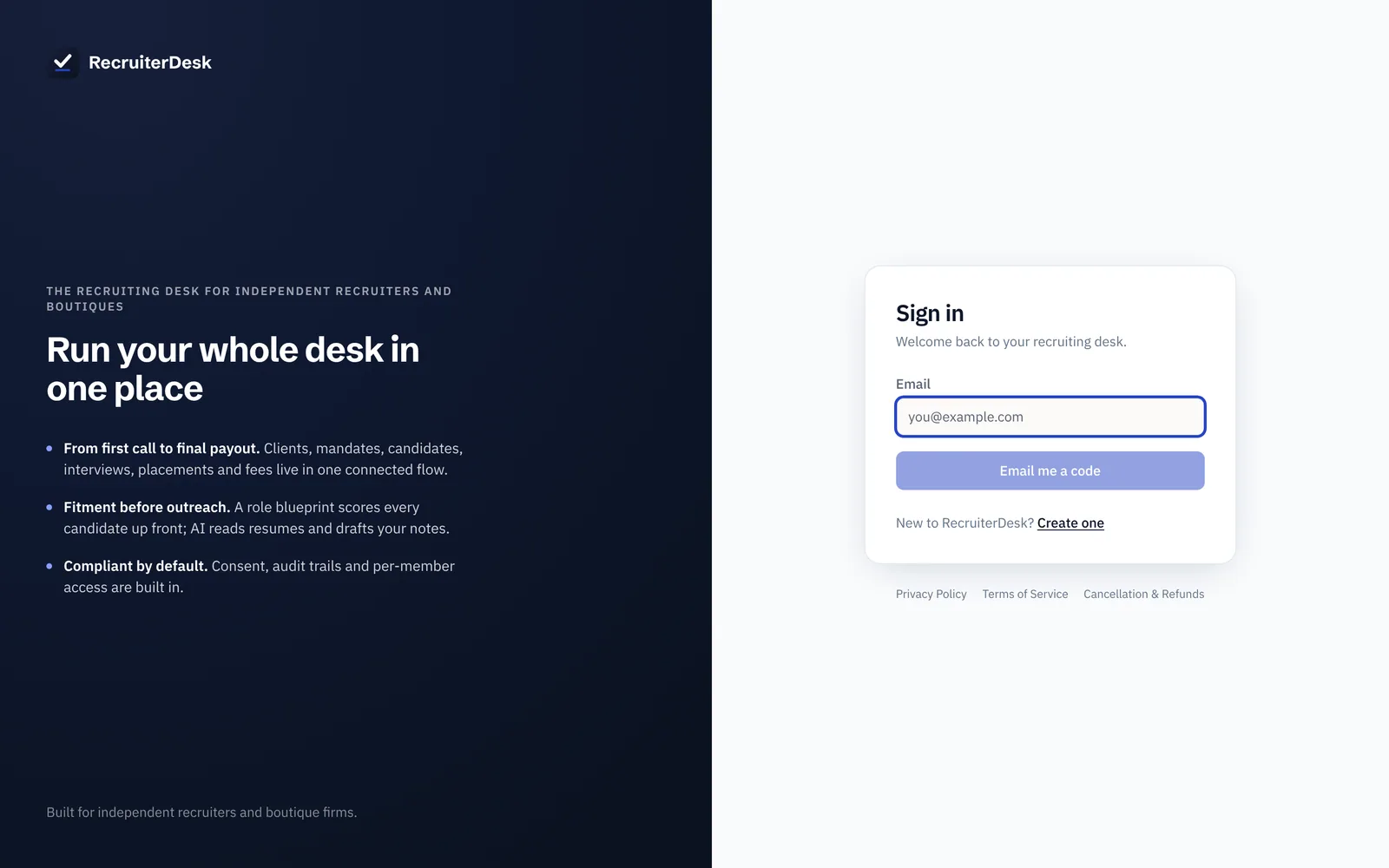 A branded public job application page: the role title, the company, location, employment type and openings, an About the role panel and an Apply form with a consent checkbox.